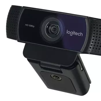Камера Web Logitech Pro Stream C922, 3 Мп, 19201080, USB 2.0, с микрофоном, чёрная