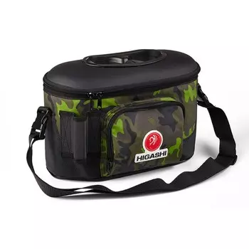 Кан рыболовный HIGASHI Live bait box, 7.5 л, зеленый камуфляж, 03788_1802
