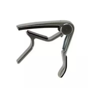 Каподастр для акустической гитары Dunlop 84FS Trigger матовый хром, для плоского грифа