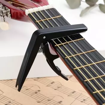 Каподастр Music Life, черный, пластиковый