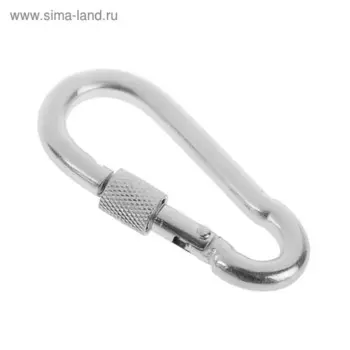 Карабин монтажный с фиксатором ТУНДРА krep, DIN5299D, 440 мм, оцинкованный, 1 шт.