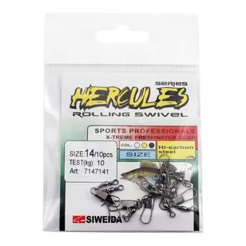Карабин+вертлюг SIWEIDA №14 черн. (10кг,10шт/уп)