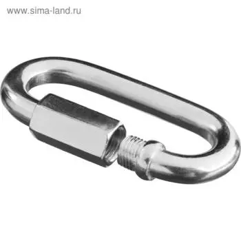 Карабин "ЗУБР" винтовой с муфтой, 12 мм, цинк, 5 шт.