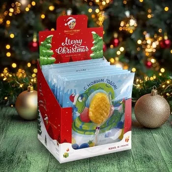 Карамель леденцовая новогодняя фигурная Sweet Ness открытка «Яйцо Змеи», 24 г