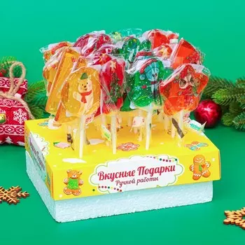 Новый год. Карамель леденцовая на палочке "Новогодние картинки", 24 г