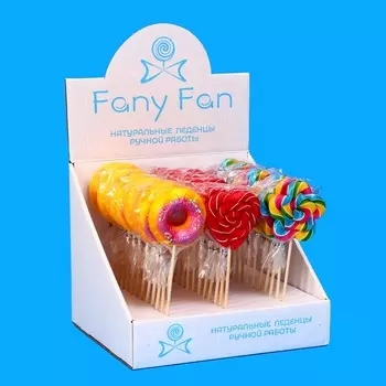 Карамель леденцовая "Сердце. Пончик. Цветок", малина, тутти-фрутти, клубника, 30 г