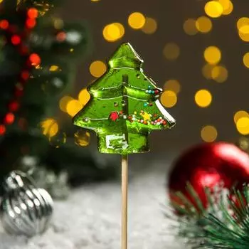 Карамель на палочке "Ёлочка", зелёная, 30 г