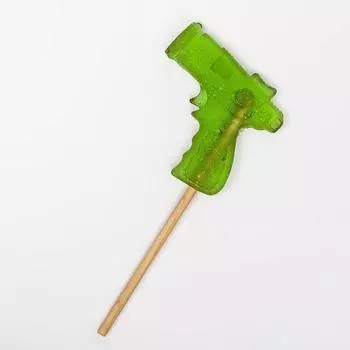 Карамель на палочке "Пистолет" зеленый , 45г