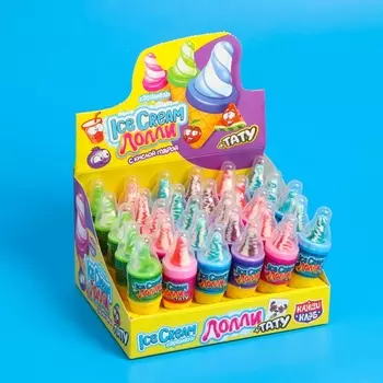 Карамель с кислой пудрой и татуировкой "Ice Cream Лолли", ассорти, 5 г