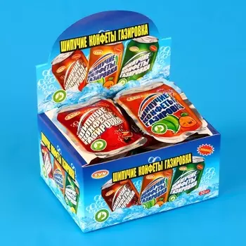 Карамель взрывная "Газировка", со вкусом колы, апельсина, лимона, 7 г