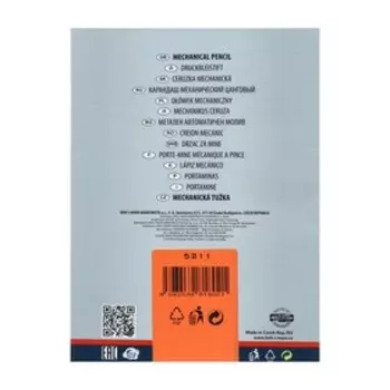 Карандаш цанговый 2.0 мм Koh-I-Noor 5211CN Versatil, металл/пластик, с клипом