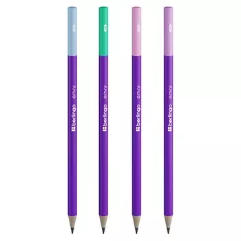 Карандаш ч/г Berlingo "Envy" HB, круглый, заточен, ассорти