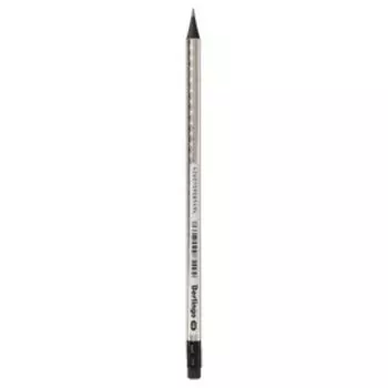 Карандаш ч/г Berlingo "Glow" HB, с ластиком, черное дерево, круглый, 320771