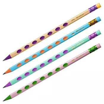 Карандаш чёрнографитный Berlingo Metallic Ergo, HB, трёхгранный, заточенный, ластик, пластик