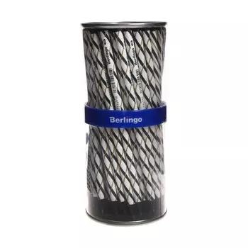 Карандаш чёрнографитный Berlingo "Vortex", HB, круглый, чёрное дерево, заточенный