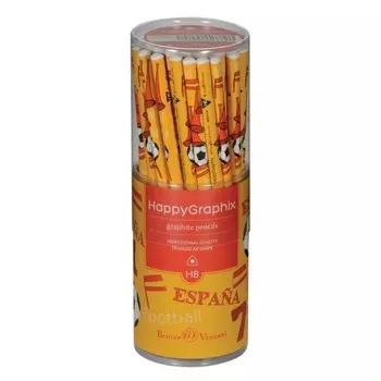 Карандаш чернографитный 2.0 мм Happy Graphix "Футбол. Чемпионы. Испания", HВ, трёхгранный