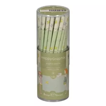 Карандаш чернографитный 2.0 мм Happy Graphix "Девочка и кролики", HВ, трёхгранный