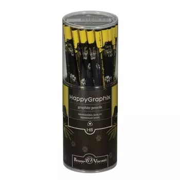 Карандаш чернографитный 2.0 мм Happy Graphix "Взгляд зверя Пантера", HВ, трёхгранный