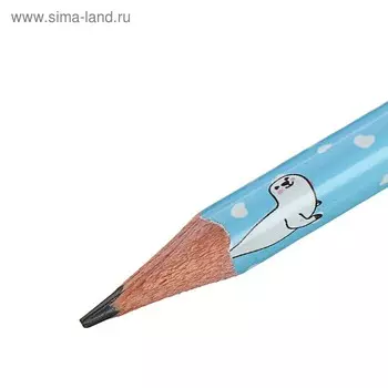 Карандаш чернографитный 2 мм Happy Graphix «Бельки», НВ, трёхгранный