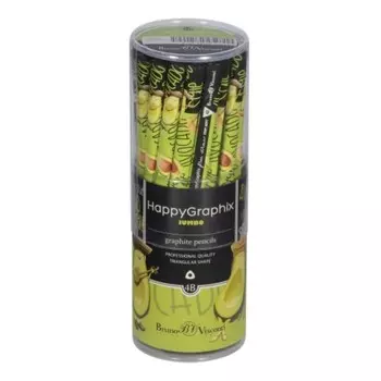 Карандаш чернографитный 3.5 мм Happy Graphix Jumbo Avocado style. Yoga guru, 4B, трёхгранный