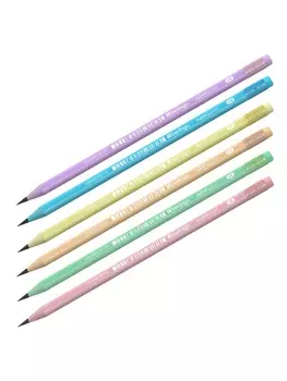 Карандаш чернографитный Berlingo Flexy Pastel HB, с ластиком, заточенный, МИКС