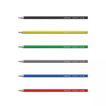 Карандаш чернографитный ErichKrause "Classic 100", HB, грифель d=2.2 мм, пластик, шестигранный, в коробке, микс