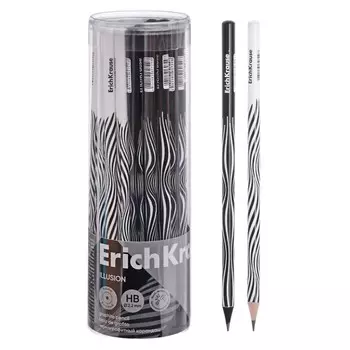 Карандаш чернографитный ErichKrause "Illusion", НВ, грифель d=2,2 мм, дерево, круглый, в тубусе, микс