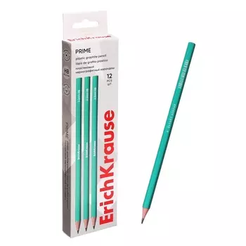 Карандаш чернографитный ErichKrause "Prime", HB, грифель d=2.2 мм, шестигранный, в коробке, зеленый