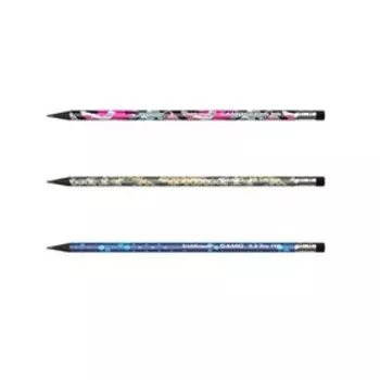 Карандаш чернографитный с ластиком ErichKrause "Camo", HB, грифель d=2.2 мм, пластик, трёхгранный в тубусе, микс