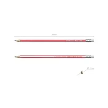 Карандаш чернографитный с ластиком НВ, 2.2 мм, ErichKrause Extra, сплошная проклейка грифеля