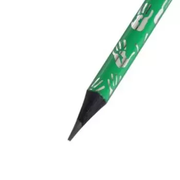 Карандаш чернографитный твёрдость НВ "Ладошки" с ластиком, заточенный, круглый, МИКС