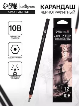 Карандаш художественный, чернографитный, 10B, Calligrata
