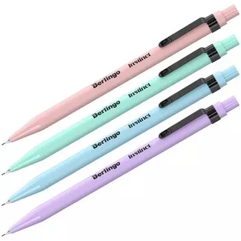 Карандаш механический, 0.5 мм, Berlingo "Instinct", с ластиком, ассорти