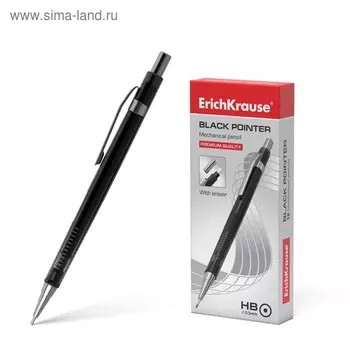 Карандаш механический ErichKrause "Black Pointer", НВ, грифель d=0.5 мм, в коробке