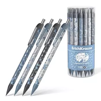 Карандаш механический ErichKrause "Frozen Beauty", НВ, грифель d=0.5 мм, в тубусе, микс