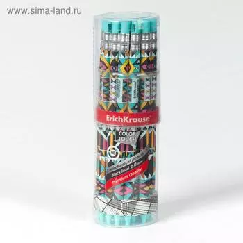 Карандаш механический ErichKrause "ColorTouch Ornament", грифель d=2,0 мм, с точилкой, корпус "Soft-touch" с дизайном, в тубусе