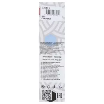 Карандаш незаточенный 4.3 мм, Koh-I-Noor 3263/1 по стеклу, металлу, пластику, красный, L=175 мм