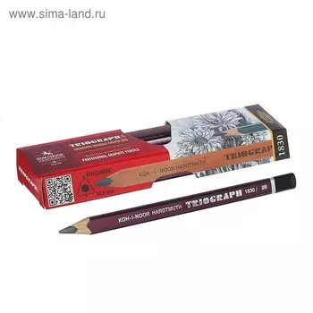 Карандаш утолщенный чернографитный Koh-I-Noor Triograph 1831 2В, трёхгранный
