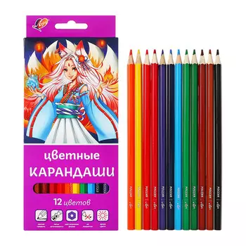 Карандаши 12 цветов, Луч «Аниме» шестигранные