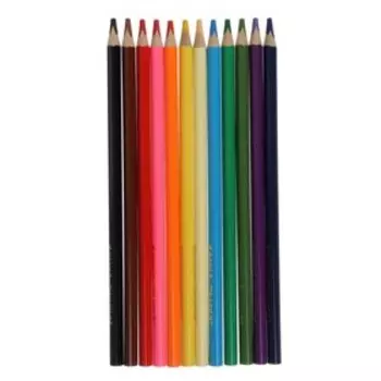 Карандаши цветные 12 цветов «Каляка-Маляка ПРЕМИУМ», утолщённый стержень, СУПЕРМЯГКИЕ, деревянный трёхгранный корпус