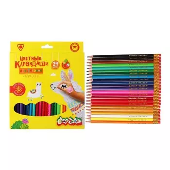Карандаши цветные 24 цвета «Каляка-Маляка» СТИРАЕМЫЕ, с ластиком, трёхгранные, пластиковый корпус
