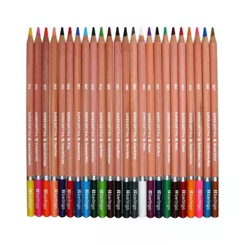 Карандаши 24цв Berlingo "SuperSoft. Pro", круг, заточен., картон, европодвес 352457