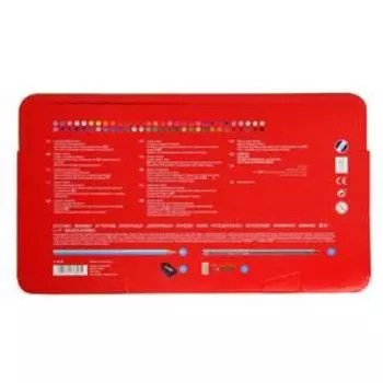 Карандаши 60 цвета Faber-Castell "Замок", шестигранный корпус, 2 чернографитных карандаша , с ластиком и точилкой, в металлическом пенале