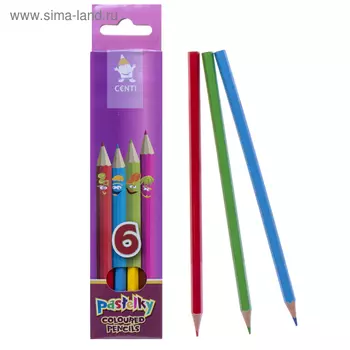 Карандаши 6 цветов Koh-I-Noor 2141, "Центы", картонная упаковка, европодвес