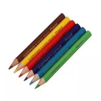 Карандаши 6 цветов Maped Color` Peps Mini, треугольные, ударопрочный грифель, картонный футляр