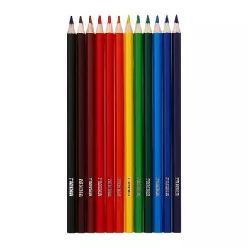 Карандаши цветные акварельные 12 цветов, «Гамма. Классические», с кистью, шестигранные, заточенные, картонная упаковка