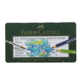 Карандаши акварельные набор 12 цветов, Faber-Castell Albrecht DRER®, в металлическом пенале