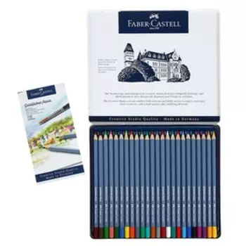 Карандаши акварельные набор 24 цвета, Faber-Castell Goldfaber Aqua, в металлическом пенале