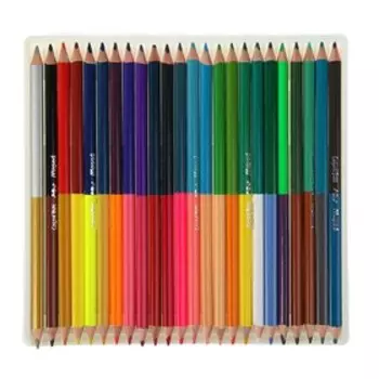Карандаши трёхгранные двухсторонние 48 цветов - 24 штуки, Maped Color Peps, европодвес