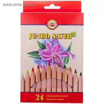 Карандаши утолщённые Jumbo Natur, 24 цвета